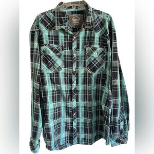 BKE Buckle Athletic Fit Mens Shirt with Snaps Size XXL